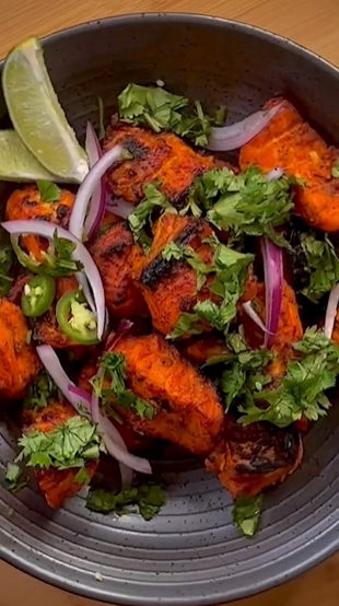 A close up of food with onions and cilantro